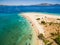 Aerial view of Marathonisi Island in Zakynthos Zante island, i