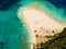 Aerial view of Marathonisi Island in Zakynthos Zante island, i