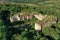 Aerial view of the Marianska Celad monastery near the village of Velke Lovce in Slovakia