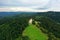 Aerial view of Marianska mountain in Levoca city in Slovakia