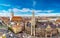 Aerial view on Marienplatz town hall