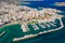 Aerial view of the marina and beautiful Cretan town of Agios Nikolaos