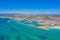 Aerial view of marina in Geraldton, Australia