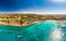 Aerial view, marina Port Adriano, El Toro, Majorca, Balearic Islands, Spain