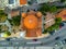 Aerial view of marina and port on Egina island. Greece in the summer