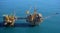 Aerial view of the Marlin A and B platforms in Bass Strait Australia