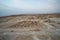 Aerial view of Masada, Israel with soldiers of the the Israeli Army on maneuvers. The fortress of Masada visited by