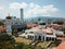 Aerial view Masjid Kapitan Keling Mosque full of Muslim prayer.