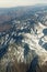 Aerial view massive snow mountain range in Georgia