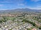 Aerial view of master-planned private communities with big villas with swimming pool, Mission Viejo.