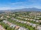 Aerial view of master-planned private communities with big villas with swimming pool, Mission Viejo.