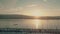 Aerial view of masts of sailboats on the lake Zurich at sunrise, Switzerland