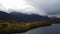 aerial view of matanuska river in autumn time, Alaska, usa