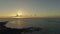 Aerial view of Mauritius coastline at sunset