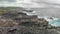 Aerial view of Mauritius Island coastline along Pont Naturel arch formation