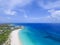 Aerial view from Meads Bay in Anguilla Beach, Caribbean