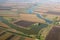 Aerial View - Meandering river.