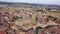 Aerial view of mediaeval town Calaf on sunny day, Province of Barcelona, Spain