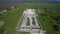 Aerial view of the medieval basilica in Pliska, Bulgaria