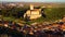 Aerial view of The medieval Castle of la Mota in Medina del Campo, Valladolid, Castilla y Leon, Spain