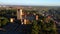 Aerial view of The medieval Castle of la Mota in Medina del Campo, Valladolid, Castilla y Leon, Spain