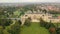 Aerial view on the medieval castle Lednice. South Moravian region. Czech Republic