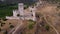 Aerial view of medieval castle in Ucero, Soria, Castilla y Leon, Spain