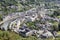 Aerial view medieval city Bouillon along river Semois in Belgium