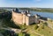 Aerial view of medieval Khotyn fortress on a Dniestr river, Chernivtsi region, Ukraine