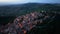 Aerial View of Medieval Montepulciano Town in Tuscany, Siena, Italy at dawn dusk