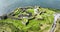 Aerial view of Medieval Ruins of Charles Fort 4k