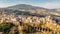 Aerial view of medieval stone village,the highest village in Madonie mountain range,Sicily,Italy.Church of Santa Maria di Loreto