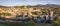 Aerial view of the Medieval town of Besalu at sunrise