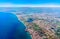 Aerial view of the Mediterranean shoreline in Algeria