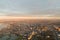 Aerial view of Melbourne, Australia at dawn