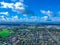 Aerial view of Melbournes western suburbs nice sky green parks
