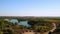 Aerial view mere with blue water