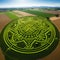 Aerial View of Mesmerizing Crop Circle Formation