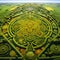 Aerial View of Mesmerizing Crop Circle Formation