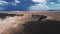 Aerial view of the Meteor Crater Natural Landmark at Arizona.