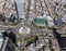 Aerial view of mexico city independence angel column