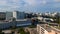 Aerial view on Miami Highways and Interstate System, administrative buildings, skyscrapers, offices at Miami, Florida