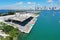 Aerial view of Miami Marine Stadium on Virginia Key, Florida.