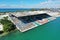 Aerial view of Miami Marine Stadium on Virginia Key, Florida.