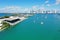 Aerial view of Miami Marine Stadium on Virginia Key, Florida.