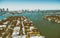 Aerial view of Miami. Palm Island on a beautiful day