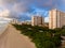 Aerial view of Miami South Beach with hotels and coastline