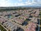 Aerial view of middle class subdivision neighborhood in San Diego, California