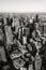 Aerial view of Midtown skyscrapers in Black & White, Cityscape, Manhattan, New York CIty