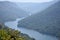 Aerial view of mighty Sharavati river flowing downstream to Gersoopa Dam